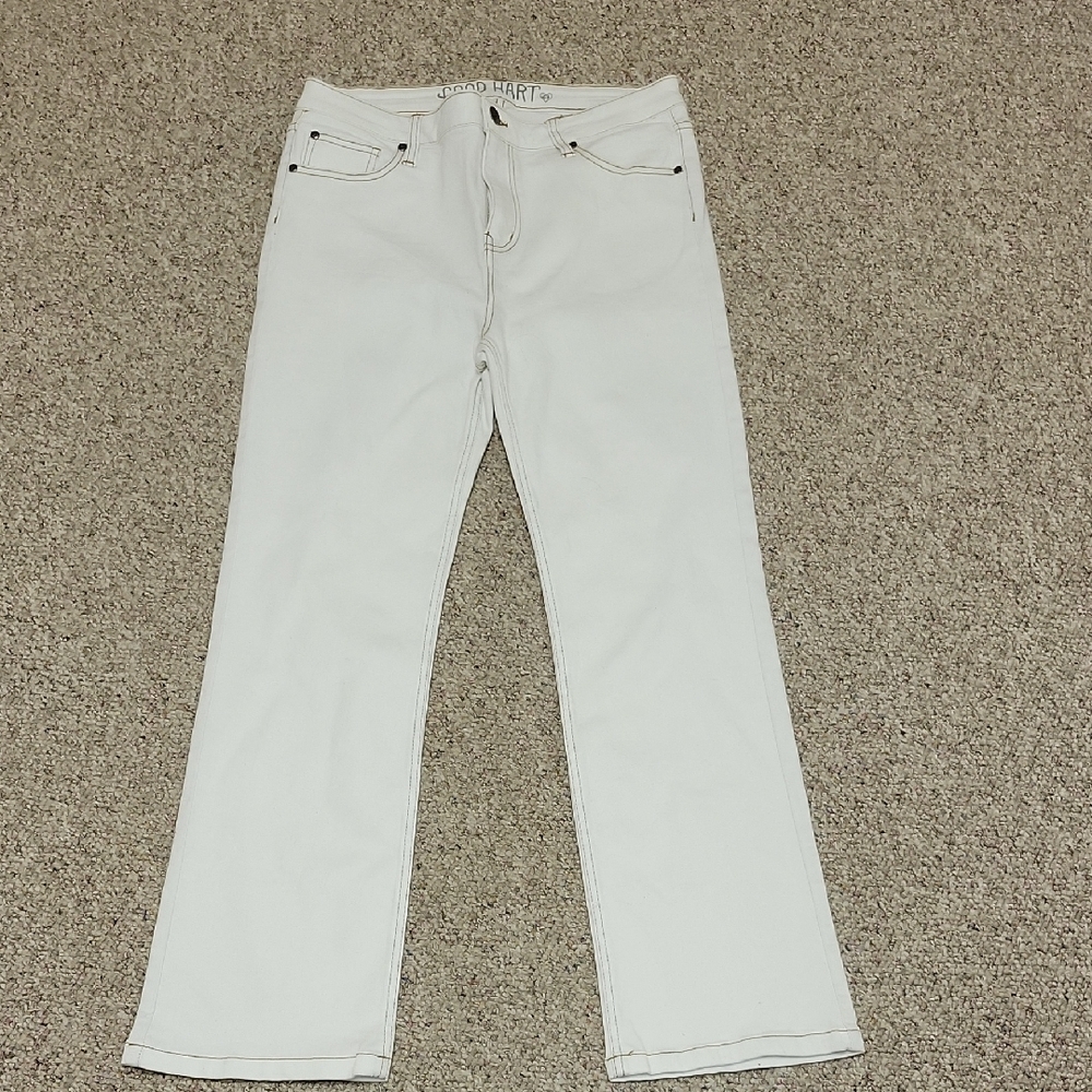 Good Hart From Matilda Jane Women's White Jeans Sz 10. Windsor Straight Crop - Picture 2 of 7
